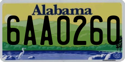 AL license plate 6AA0260