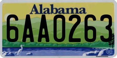 AL license plate 6AA0263