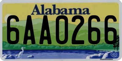 AL license plate 6AA0266