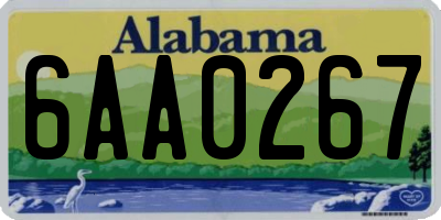 AL license plate 6AA0267