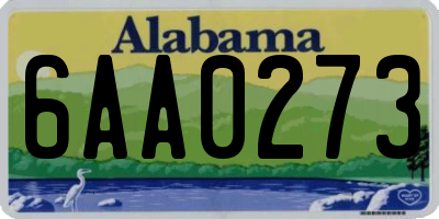 AL license plate 6AA0273