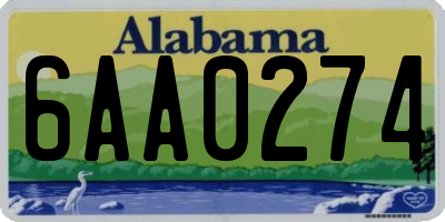 AL license plate 6AA0274
