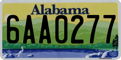 AL license plate 6AA0277