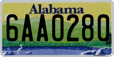 AL license plate 6AA0280