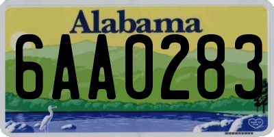 AL license plate 6AA0283