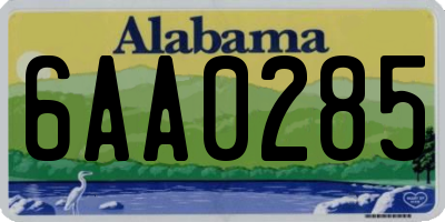 AL license plate 6AA0285