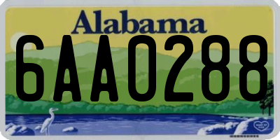 AL license plate 6AA0288