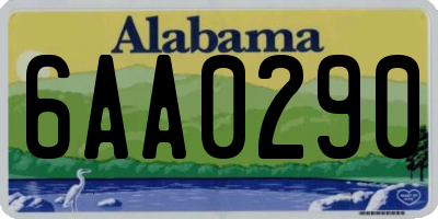 AL license plate 6AA0290