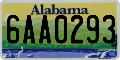 AL license plate 6AA0293