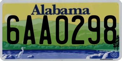 AL license plate 6AA0298
