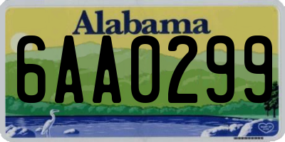 AL license plate 6AA0299