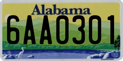 AL license plate 6AA0301
