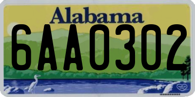 AL license plate 6AA0302