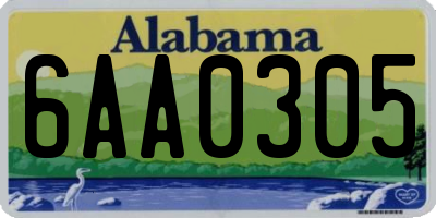 AL license plate 6AA0305
