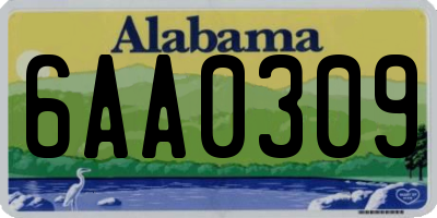 AL license plate 6AA0309
