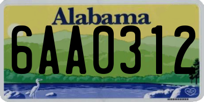 AL license plate 6AA0312
