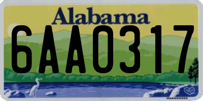 AL license plate 6AA0317