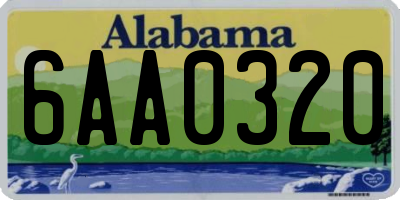 AL license plate 6AA0320