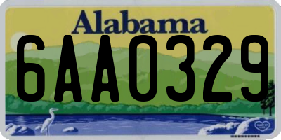 AL license plate 6AA0329