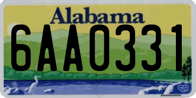 AL license plate 6AA0331