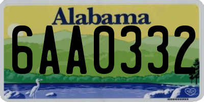 AL license plate 6AA0332