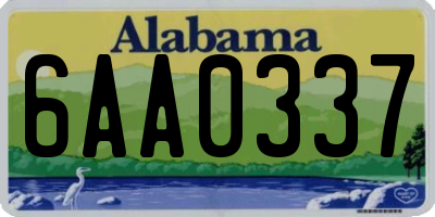 AL license plate 6AA0337