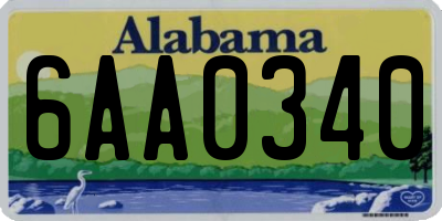 AL license plate 6AA0340