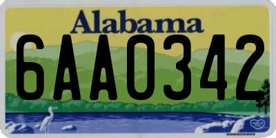 AL license plate 6AA0342