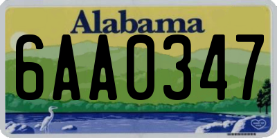 AL license plate 6AA0347