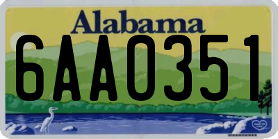 AL license plate 6AA0351