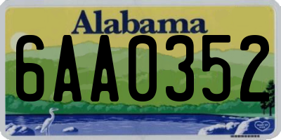 AL license plate 6AA0352