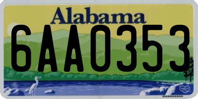 AL license plate 6AA0353