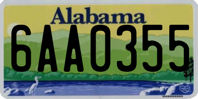 AL license plate 6AA0355