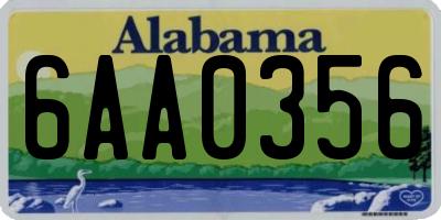 AL license plate 6AA0356