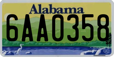 AL license plate 6AA0358