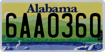 AL license plate 6AA0360