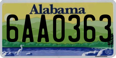 AL license plate 6AA0363