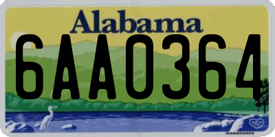 AL license plate 6AA0364