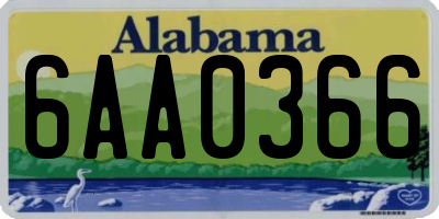 AL license plate 6AA0366