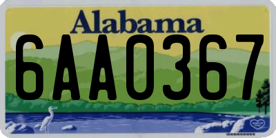 AL license plate 6AA0367