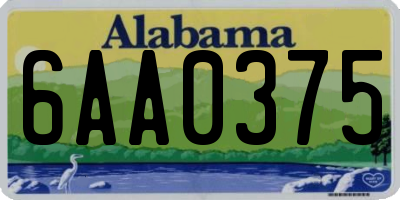 AL license plate 6AA0375