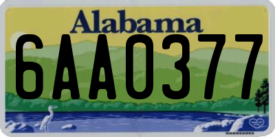 AL license plate 6AA0377
