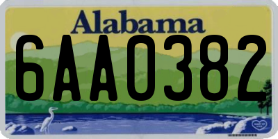 AL license plate 6AA0382