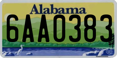 AL license plate 6AA0383