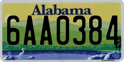 AL license plate 6AA0384