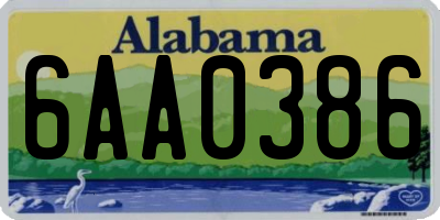 AL license plate 6AA0386