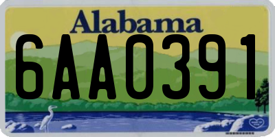 AL license plate 6AA0391