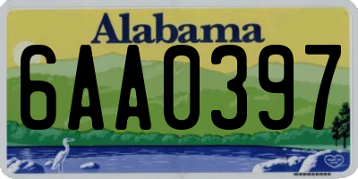 AL license plate 6AA0397
