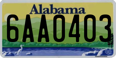 AL license plate 6AA0403