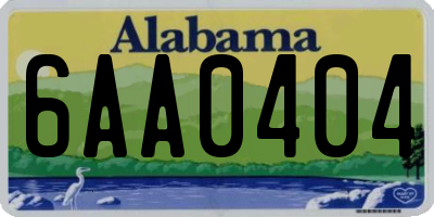 AL license plate 6AA0404